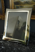 Late 20th Century Modernist Silver Plated Picture Frame with Curved Wave Design, Carr Silver-Plated Frame