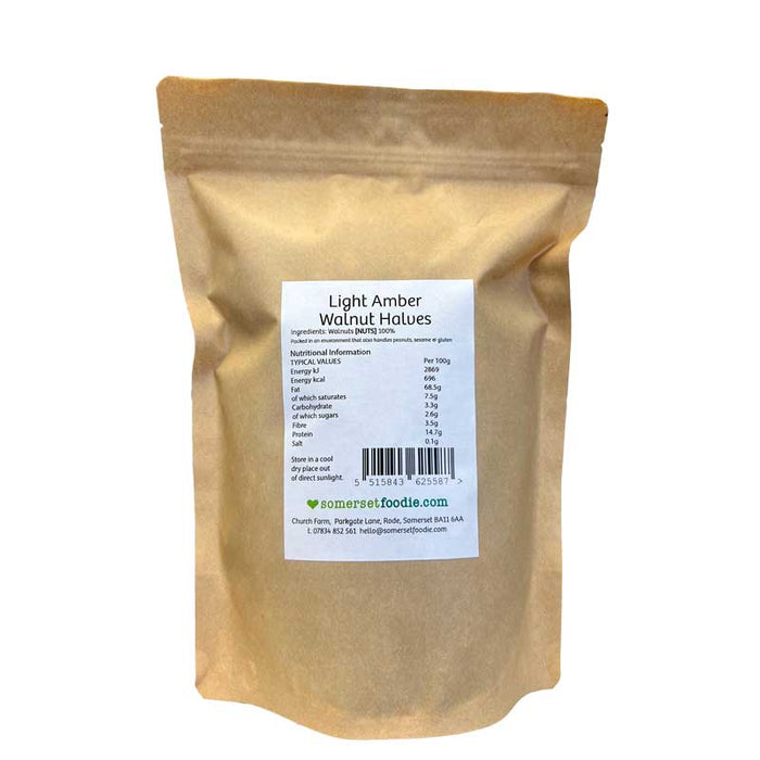 Light Amber Walnut Halves, 500g