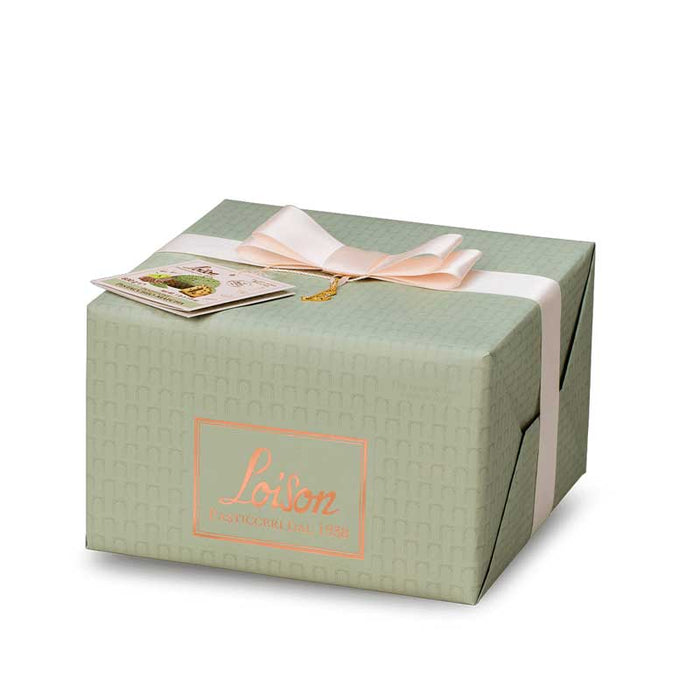 Picture of Loison Pistachio and Matcha Panettone on white background