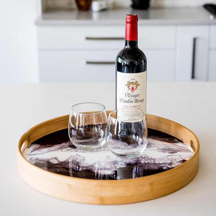 Lynn & Liana Designs 16" Round Bamboo Tray