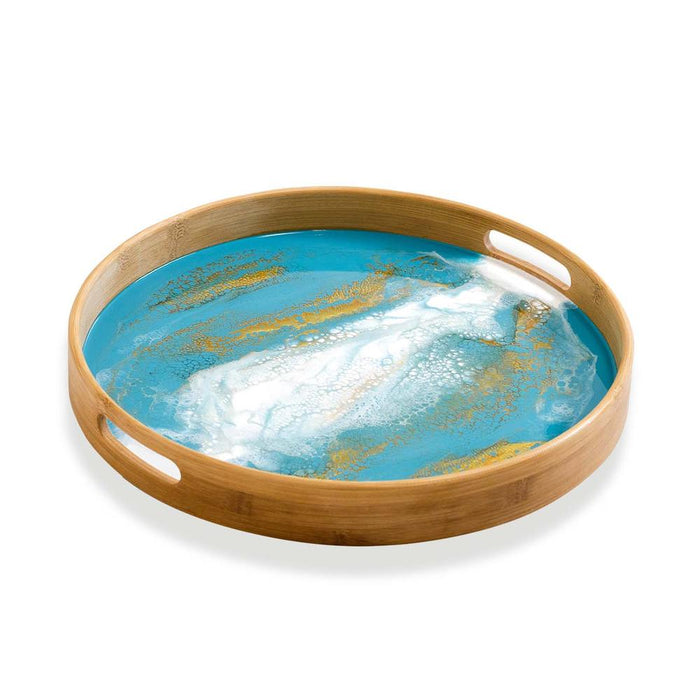 Lynn & Liana Designs 16" Round Bamboo Tray