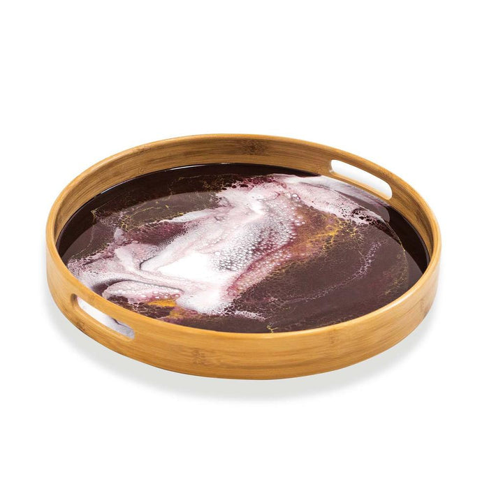 Lynn & Liana Designs 16" Round Bamboo Tray