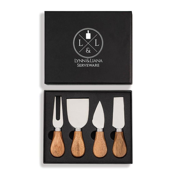 Lynn & Liana Designs 4-Piece Cheese Knife Set with Acacia Wood Handles main image.