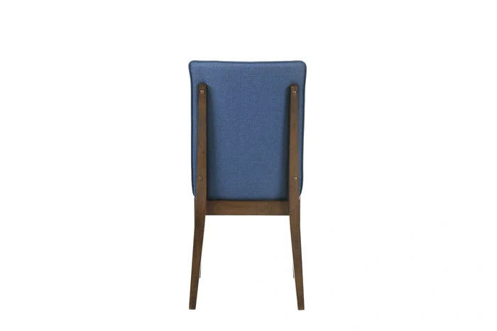Maggie Dining Chair W/Blue Cushion-Walnut