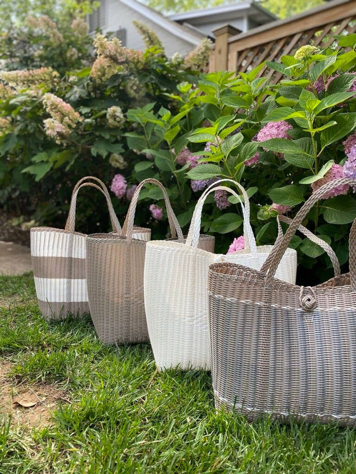 Medium Tote-Guadalupe in Putty + Silver