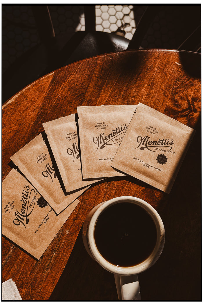 Menotti's instant specialty coffee — single-serve, made in a glass