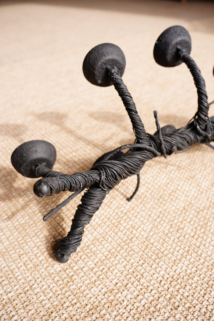Mid-Century Black Sculptural Candelabra