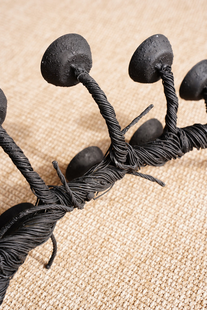 Mid-Century Black Sculptural Candelabra