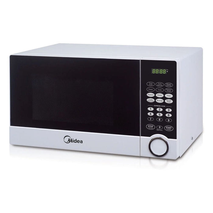 Midea 15 in. 0.9 Cu. Ft. Digital Countertop Microwave in White (MMC09MELWW) main image.