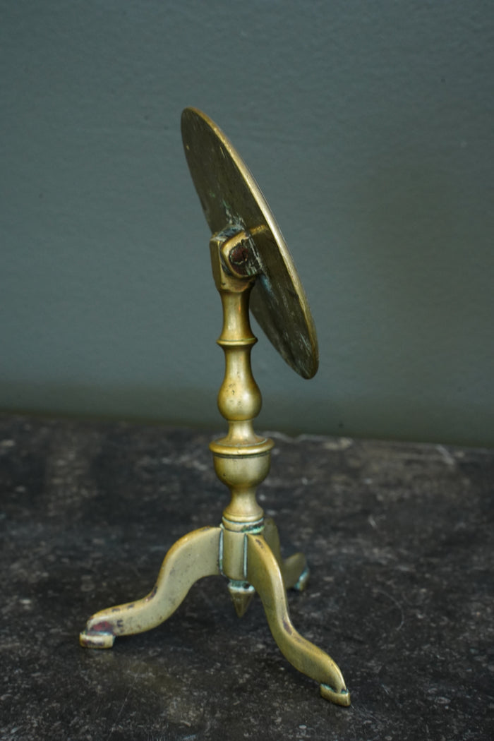 Miniature Brass Tilt-Top Chess Table Candle Reflectors