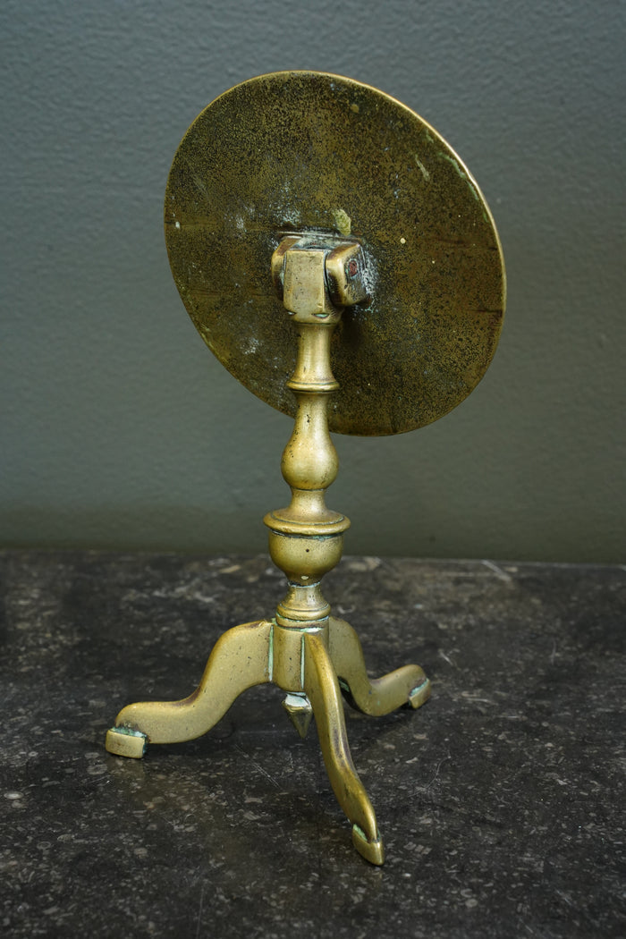 Miniature Brass Tilt-Top Chess Table Candle Reflectors