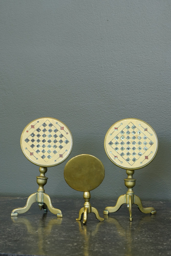 Miniature Brass Tilt-Top Table Candle Reflector