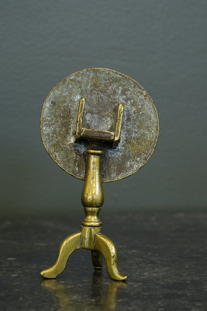 Miniature Brass Tilt-Top Table Candle Reflector