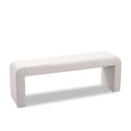 Minimalist Cream Velvet Bench