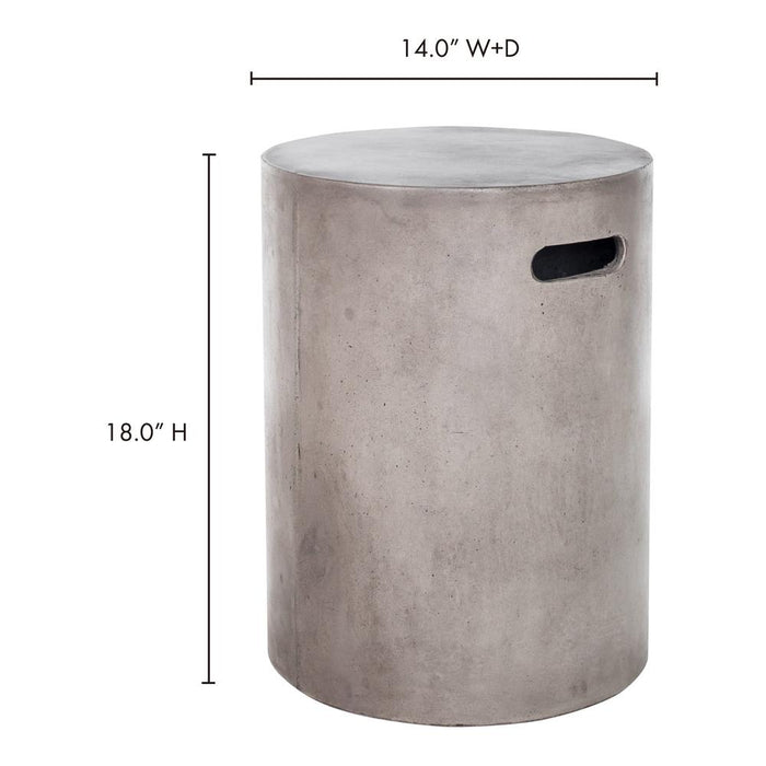 Moe's Cato Collection 14 in. Outdoor Cement Stool in Dark Grey-