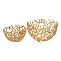 Moe's Home Collection Set of Two Nest Bowls Gold main image.