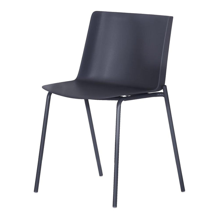 Moe's Home Collection Silla Outdoor Set of Two Dining Chair Charcoal Gray-