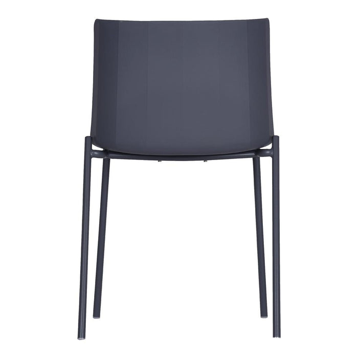 Moe's Home Collection Silla Outdoor Set of Two Dining Chair Charcoal Gray-