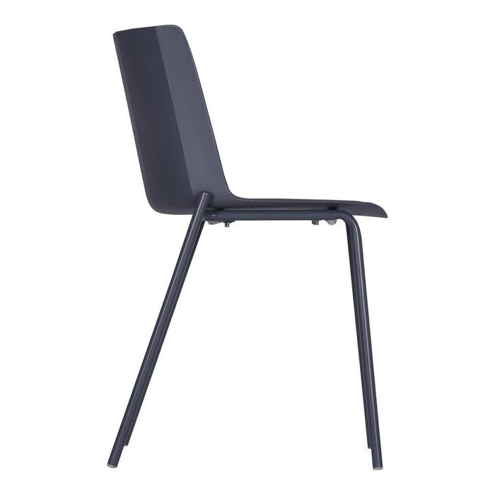 Moe's Home Collection Silla Outdoor Set of Two Dining Chair Charcoal Gray-