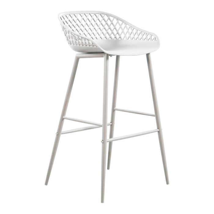 Moe's Piazza Collection 37 in. Set of Two Outdoor Barstools with Color Options-White
