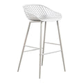 Moe's Piazza Collection 37 in. Set of Two Outdoor Barstools with Color Options-White