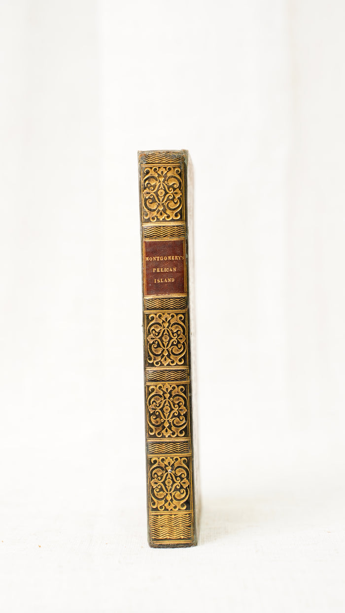 Montgomery Pelican Island 1828 Antique Prize Binding Green Leather Book