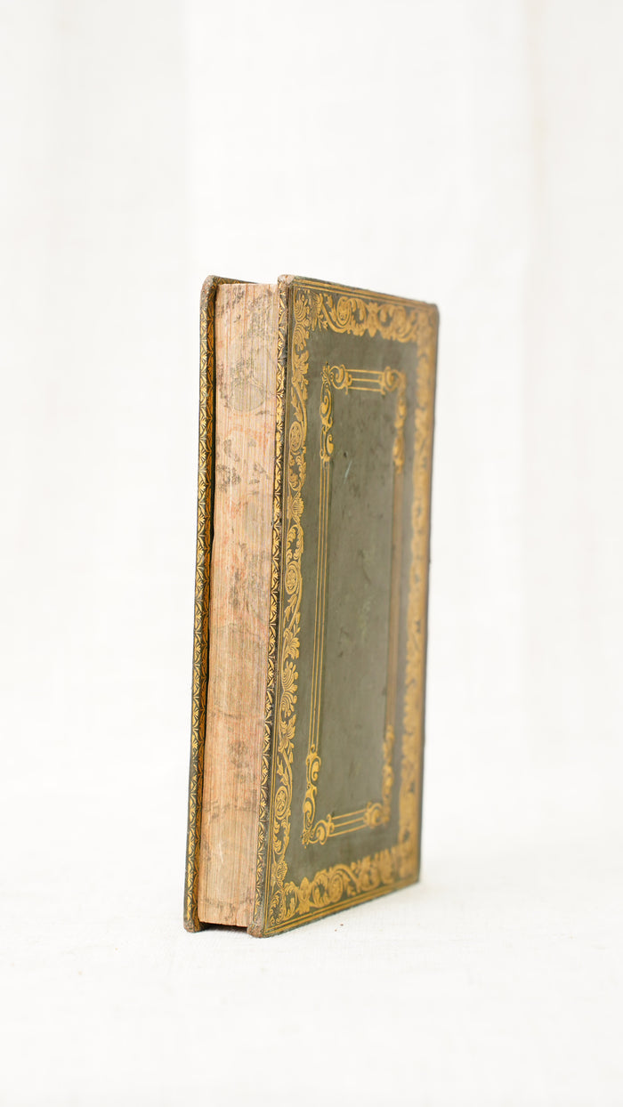 Montgomery Pelican Island 1828 Antique Prize Binding Green Leather Book