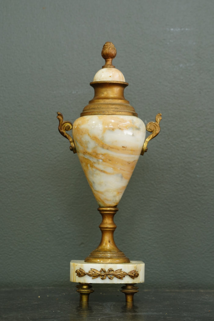 Neoclassical Alabaster and Gilt Brass Decorative Urn