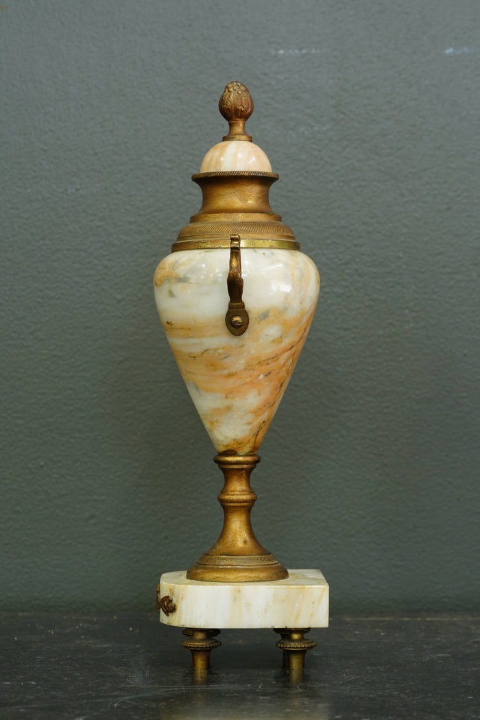 Neoclassical Alabaster and Gilt Brass Decorative Urn