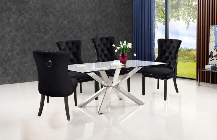 Nikki Black Velvet Dining Chair
