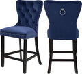 Nikki Navy Velvet Stool