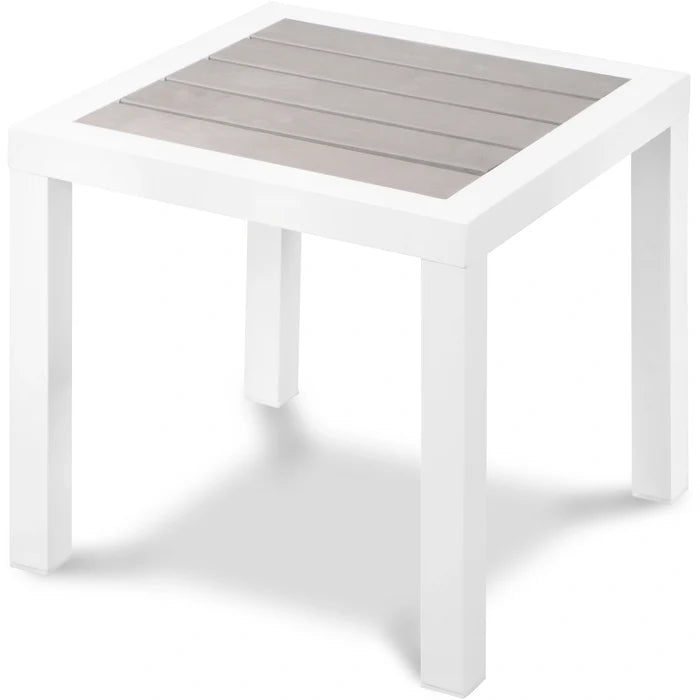 Nizuc Grey manufactured wood Outdoor Patio Aluminum End Table