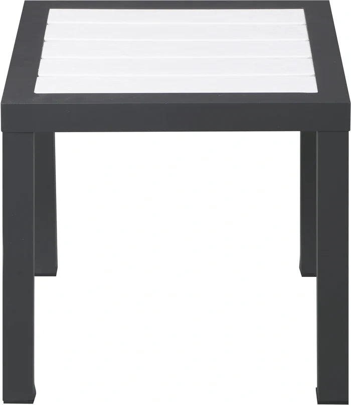 Nizuc White manufactured wood Outdoor Patio Aluminum End Table