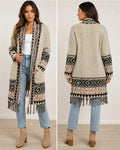 Oatmeal & Black Long Sweater