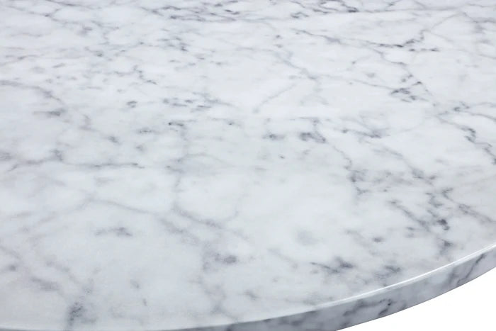 Omni White Faux Marble End Table