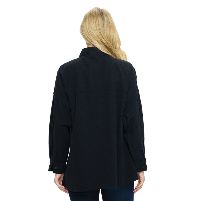 Over-Sized Cotton "Boyfriend" Shirt ~ Black