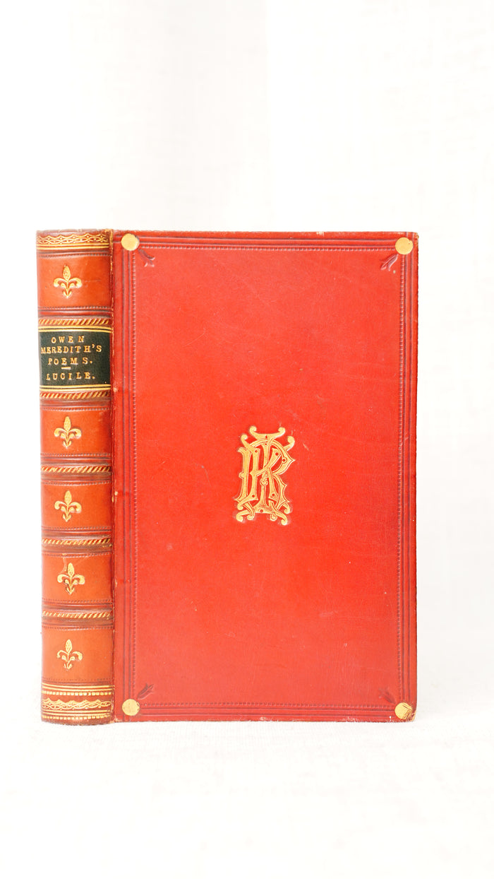 Owen Meredith Lucile Antique Fine Red Morocco Binding Gilt Monogram