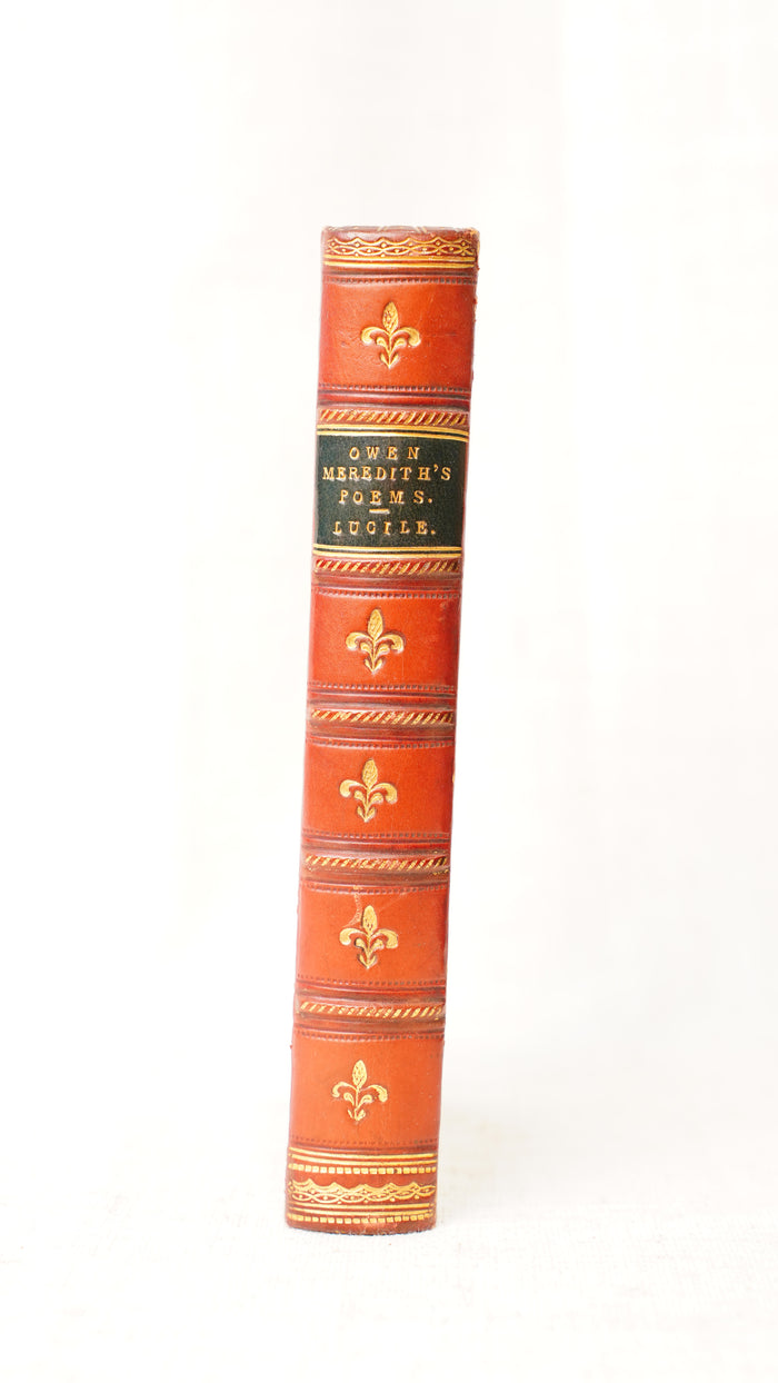 Owen Meredith Lucile Antique Fine Red Morocco Binding Gilt Monogram