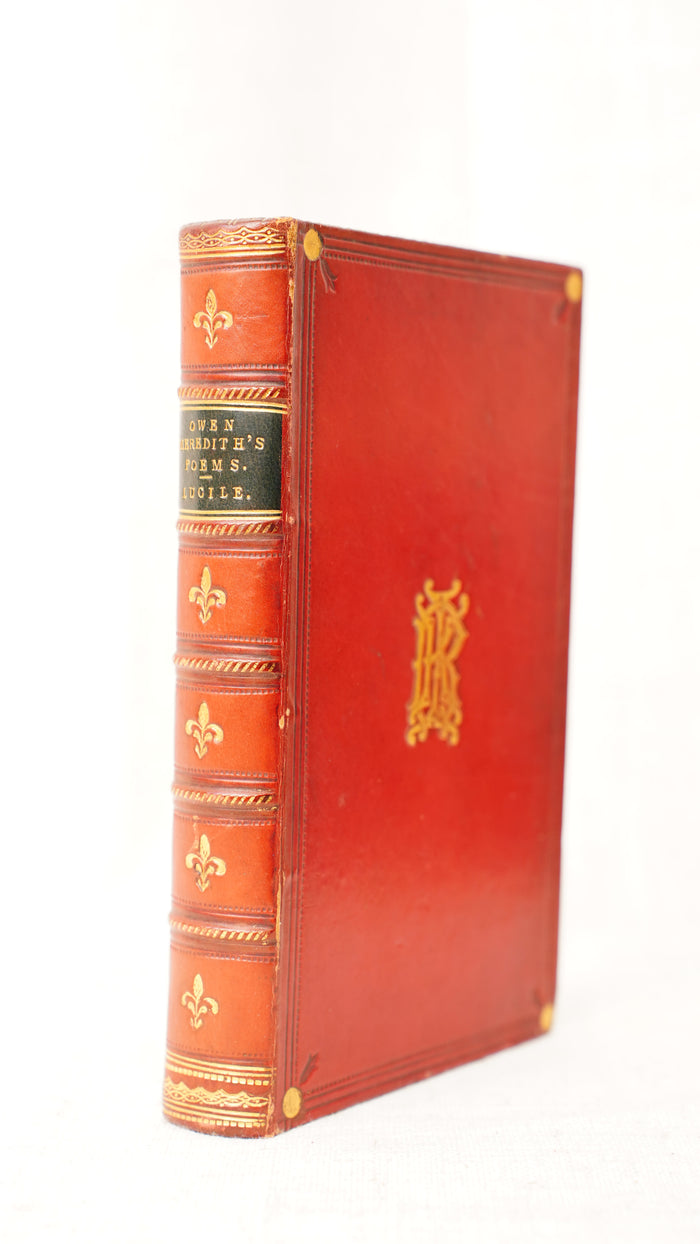 Owen Meredith Lucile Antique Fine Red Morocco Binding Gilt Monogram