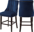Oxford Navy Velvet Stool