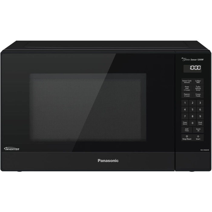 Panasonic 1.2 cu. ft. 1200W Genius Sensor Countertop Microwave Oven with Inverter Technology in Black (NN-SN66KB) main image.