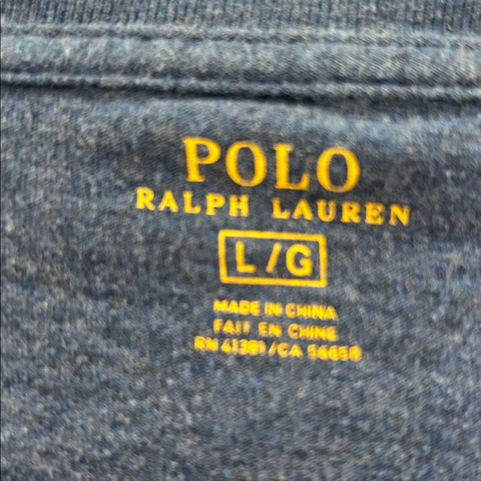 Polo by Ralph Lauren Men's Navy V-Neck Tee Large