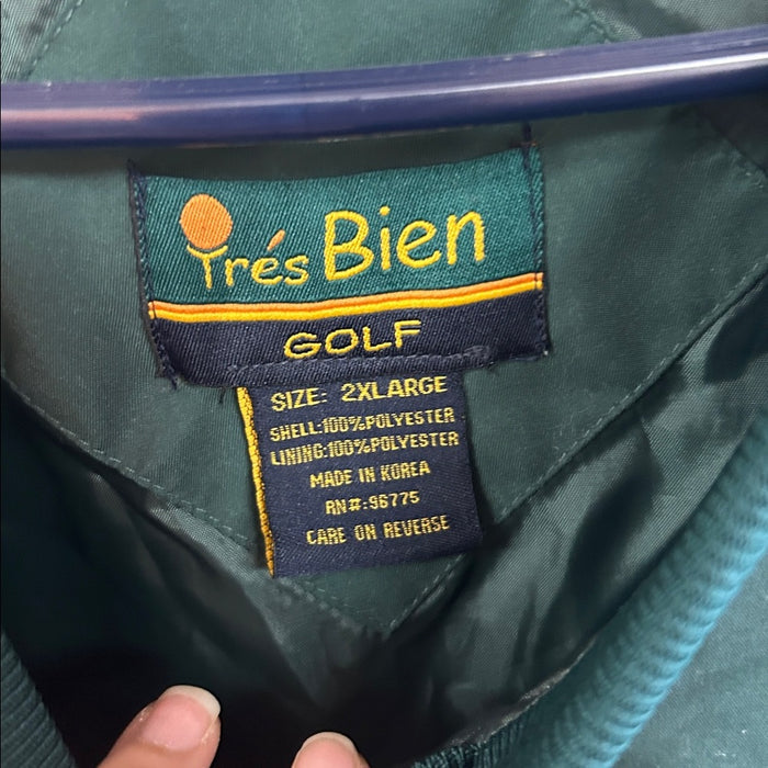Polyester golf pullover, Tres Bien Golf V-neck 2XL green