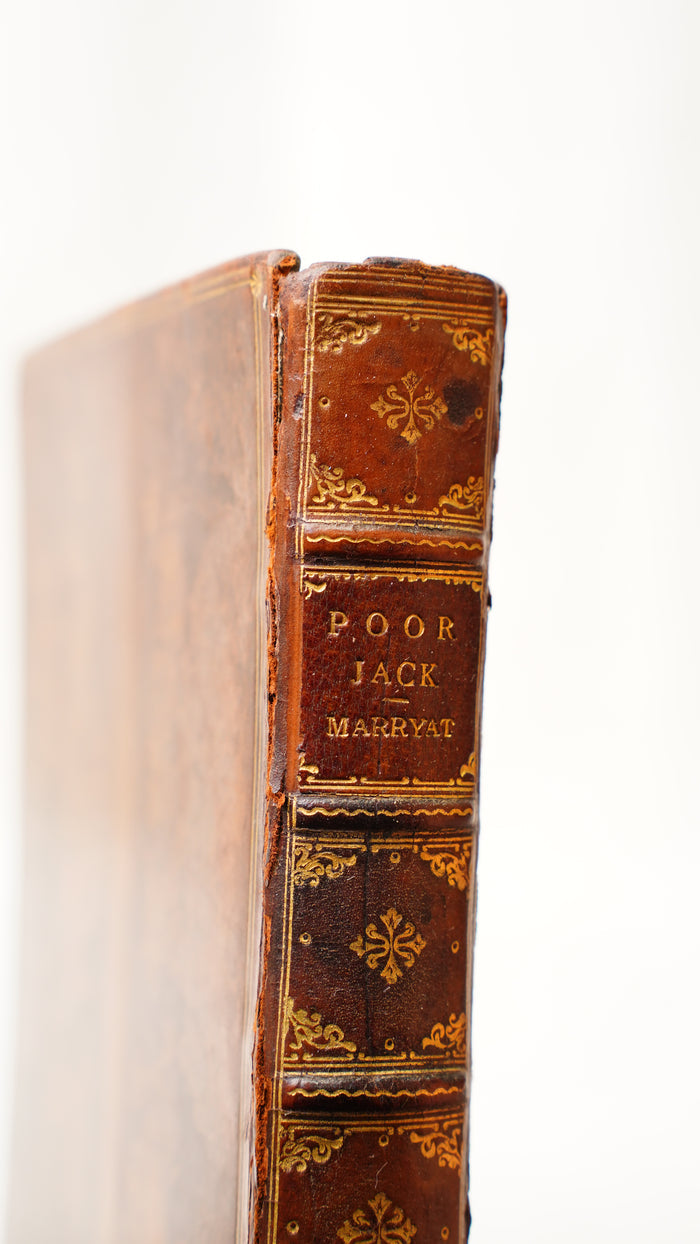 Poor Jack Captain Marryat Antique Leather Book 1909 Prize Binding