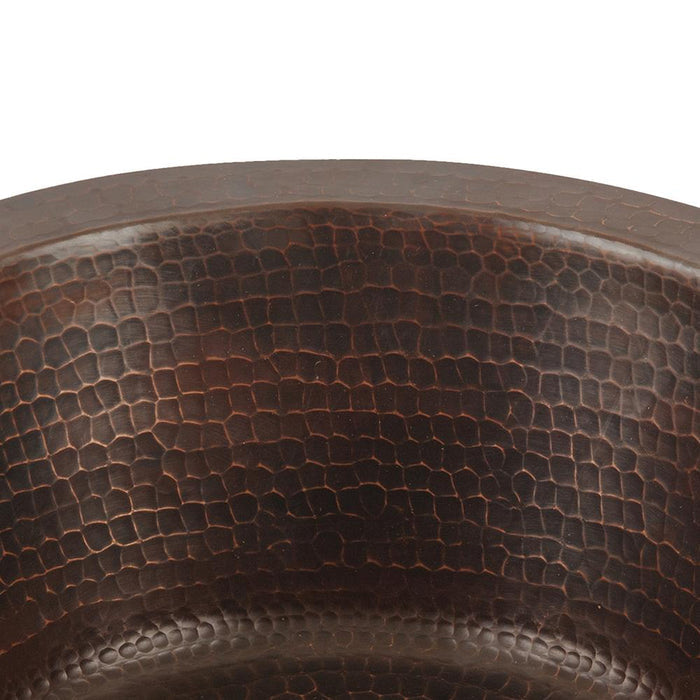12" Round Hammered Copper Bar Sink w/ 2" Drain Opening - Rustic Kitchen & Bath - Bar Sink - Premier Copper Products