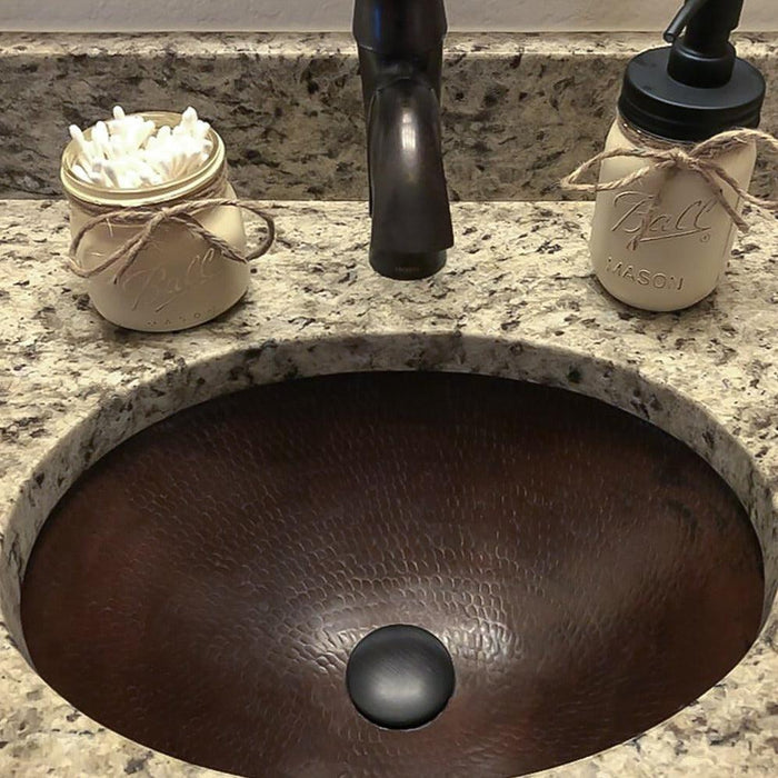 1.5" Non-Overflow Pop-up Bathroom Sink Drain - Oil Rubbed Bronze - Rustic Kitchen & Bath - Drain - Premier Copper Products