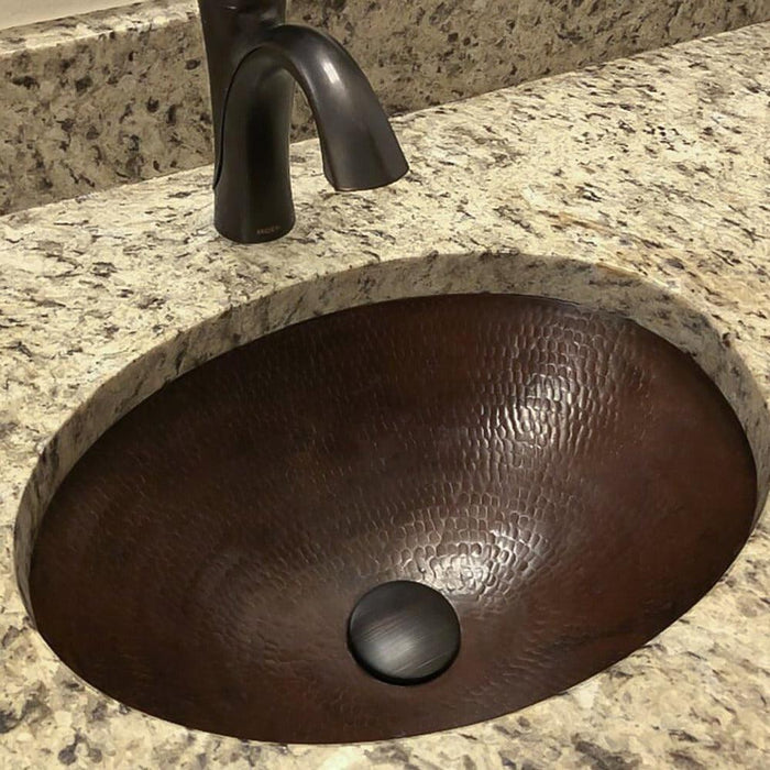 1.5" Non-Overflow Pop-up Bathroom Sink Drain - Oil Rubbed Bronze - Rustic Kitchen & Bath - Drain - Premier Copper Products
