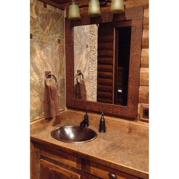 19" Oval Self Rimming Hammered Copper Sink - Rustic Kitchen & Bath - Bathroom Sink - Premier Copper Products
