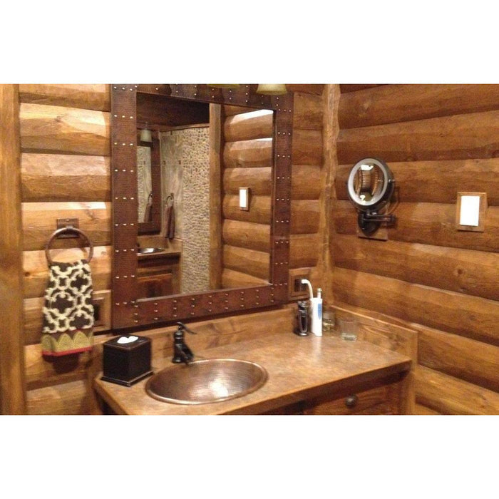 19" Oval Self Rimming Hammered Copper Sink - Rustic Kitchen & Bath - Bathroom Sink - Premier Copper Products