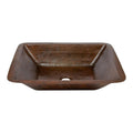 Premier Copper 19 in. Rectangle Under Counter Hammered Copper Bathroom Sink (LREC19DB) main image.